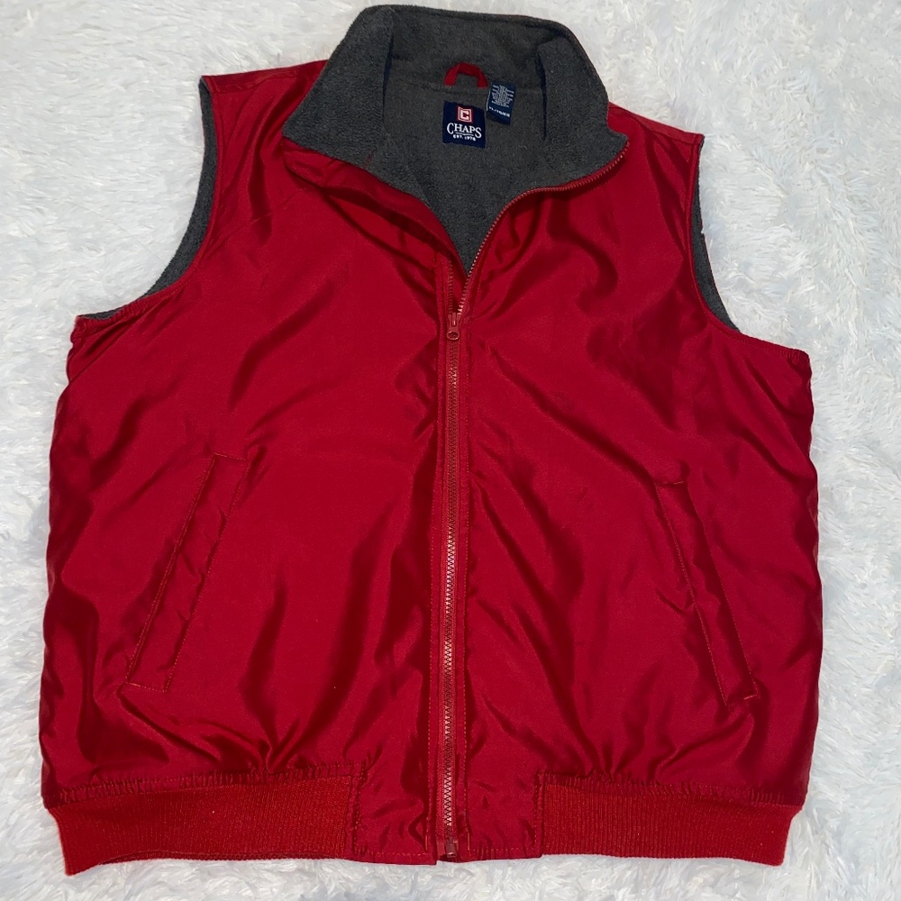 Excellent Condition Chaps Fleeced Lined Zip up vest with pockets